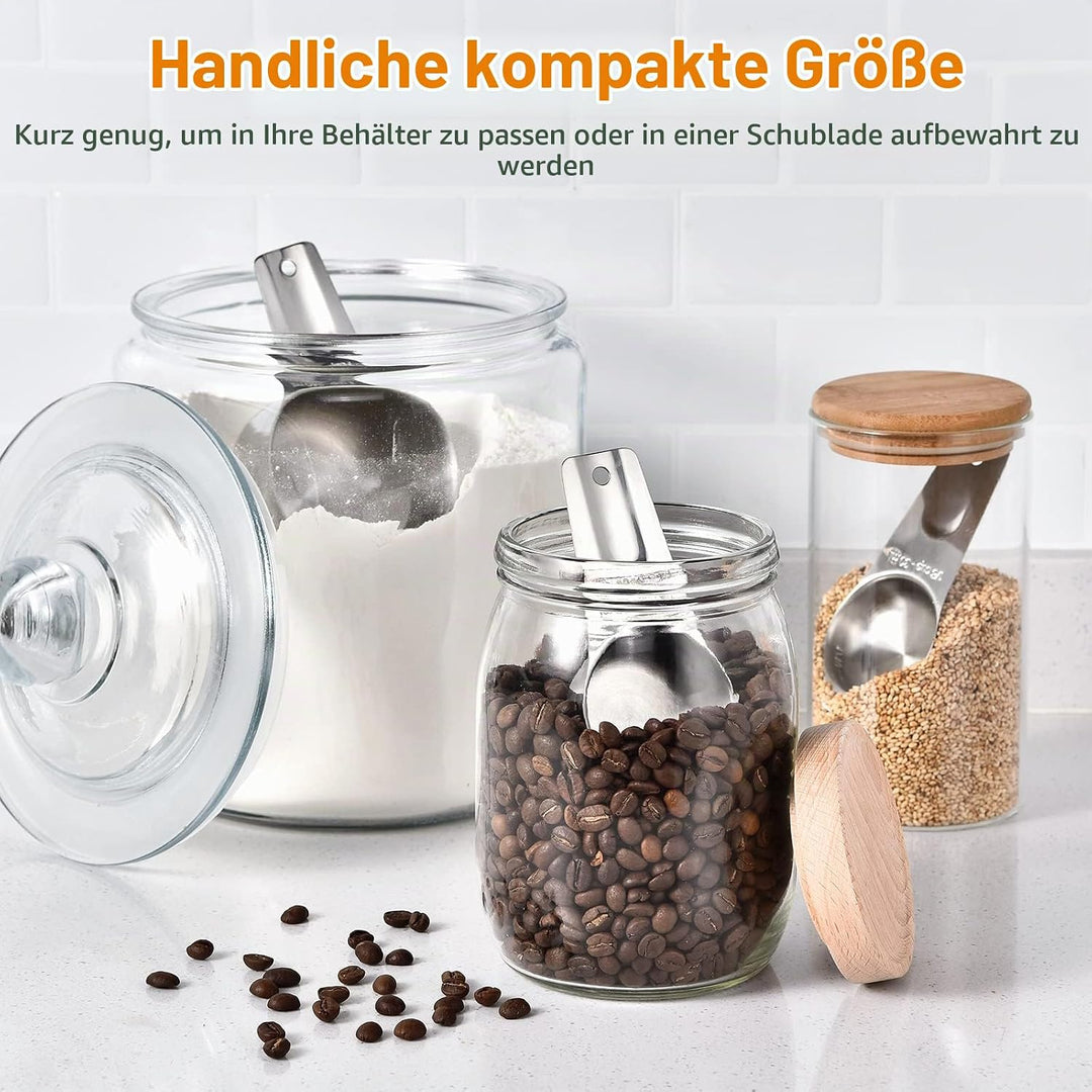 U-Taste 18/8 Edelstahl Messbecher 7 Stück, Cup Messbecher mit Breiter Griff zum Backen Kochen Küche