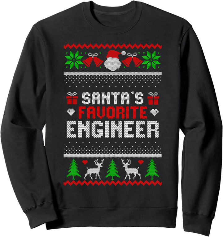 Funny Christmas Holiday Festive Santa's Favorite Engineer Sweatshirt