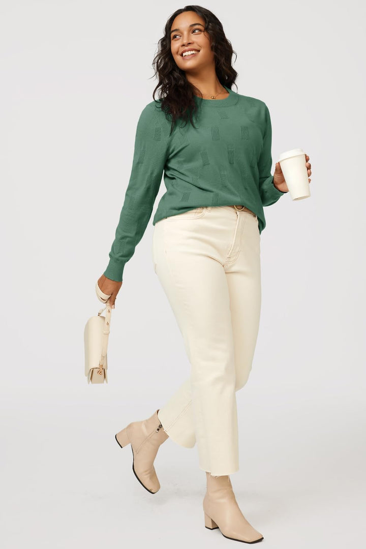 Arach&Cloz Pullover Damen Kurzarm/Langarm Elegant Frühling Sommer Strickpullover Rundhals Pulli Swea
