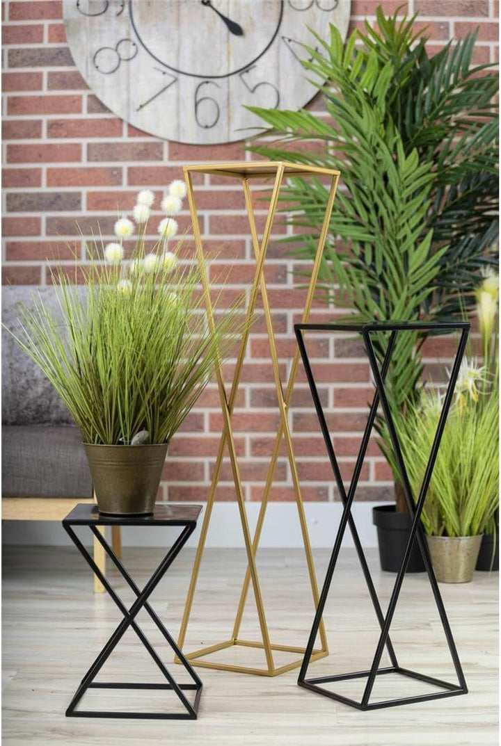 HowHomely Blumenständer Metall Golden 100 cm Hoch - Solider und Robuster Blumenhocker Metall - Pflan