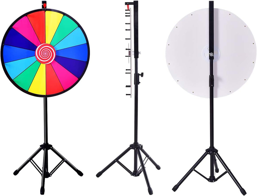 RELAX4LIFE 24" Glücksrad mit Stativ, editierbare Farbe Preisrad, für Lotteriespiele und Wortspiele,