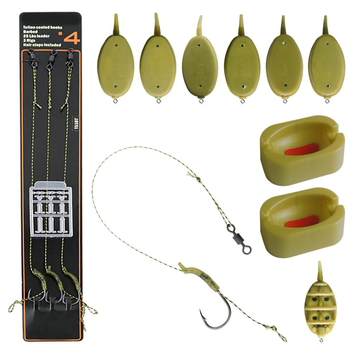 Method Feeder Set, 6 Stück Feeder Zubehör mit Angelhaken(Grösse 2), Fishing Feeder Futterkorb Angeln