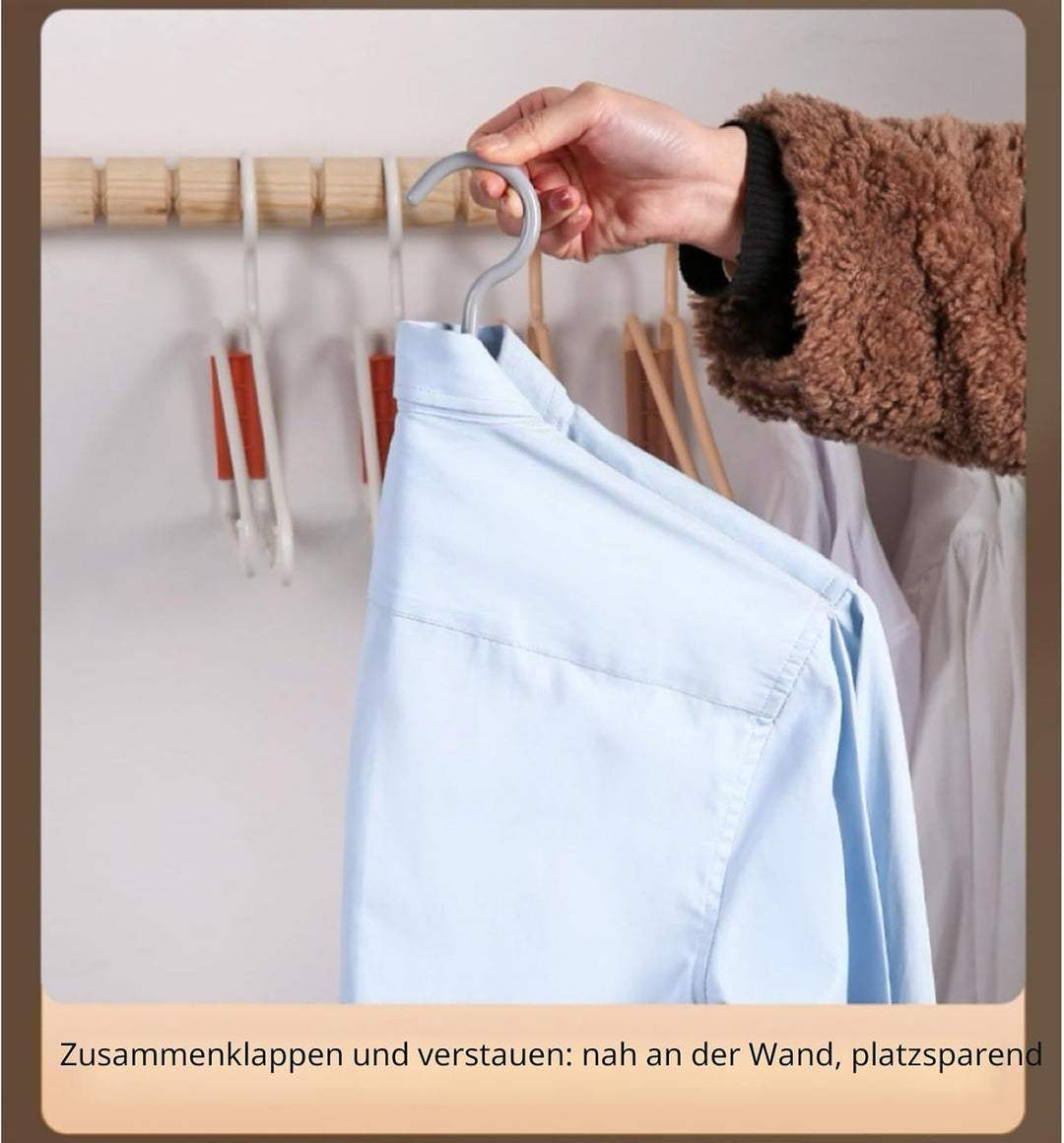 8 Stück Faltbare Kleiderbügel, Platzsparende Kleiderbügel, Kleiderbügels Faltbar, Kleiderbügels Klap