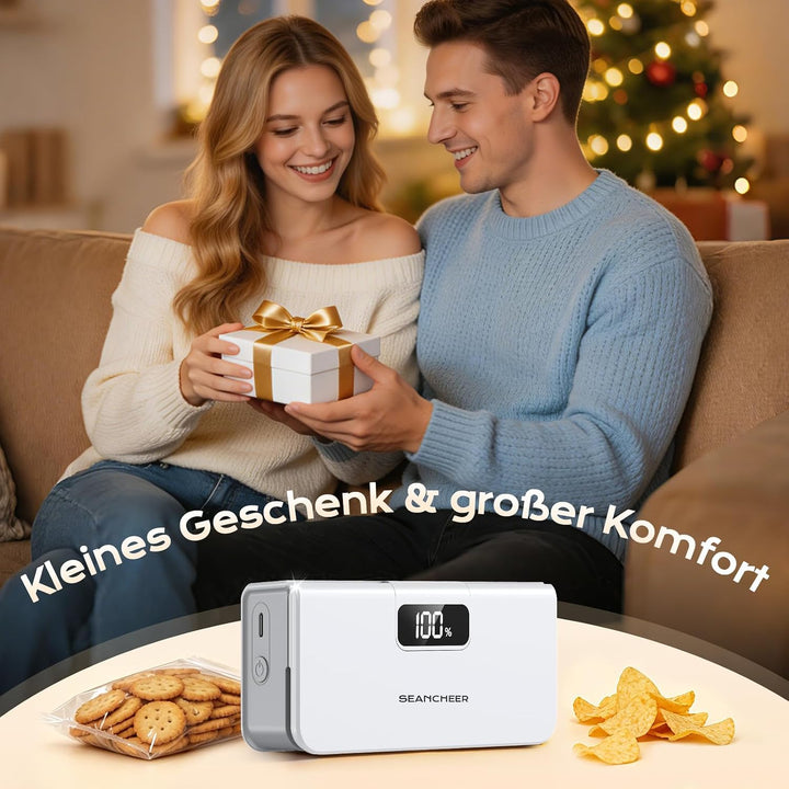 SEANCHEER Wiederaufladbares Mini Folienschweissgerät mit Magnet &amp; Schneider | Tragbares Beutelversch