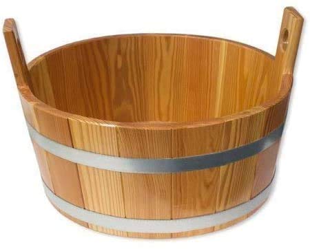 SudoreWell® Sauna Fusswanne aus Lärchenholz mit transparenter