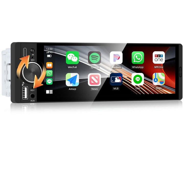CAMECHO 6.28 Zoll HD Touchscreen Autoradio mit Drahtlos CarPlay Android Auto,1 Din Carplay Radio mit