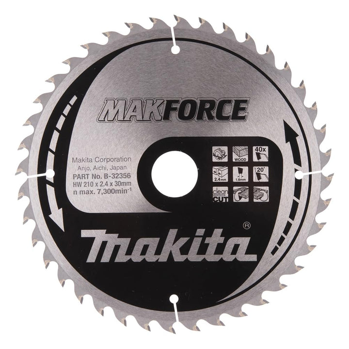 Makita MakForce Saegeblatt, 210 x 30 mm, 40Z, B-32356