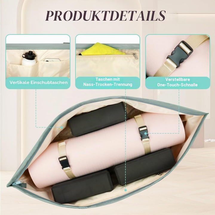 Sporttasche Damen, Gross Yogatasche, Yogamatte Tasche, Sporttasche Damen mit Nassfach &amp; Schuhtasche,