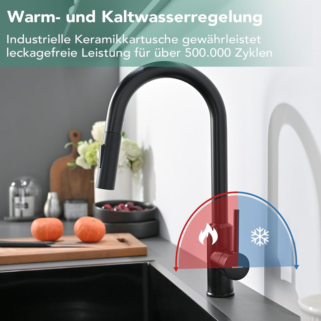 Wasserhahn Küche Küchenarmatur mit ausziehbarer Brause Spültischarmatur, ausziehbarer Wasserhahn, 36