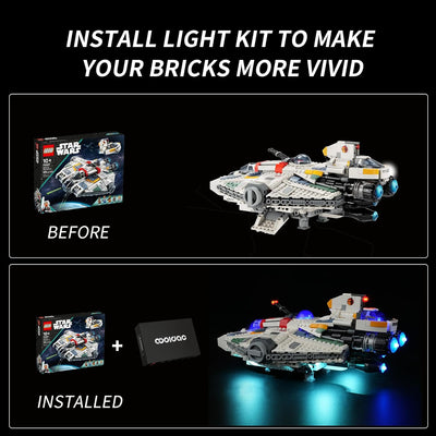 cooldac Led Licht Kit für Lego 75357 Star Wars Ghost & Phantom II Set(Nur Beleuchtung, Kein Lego), K