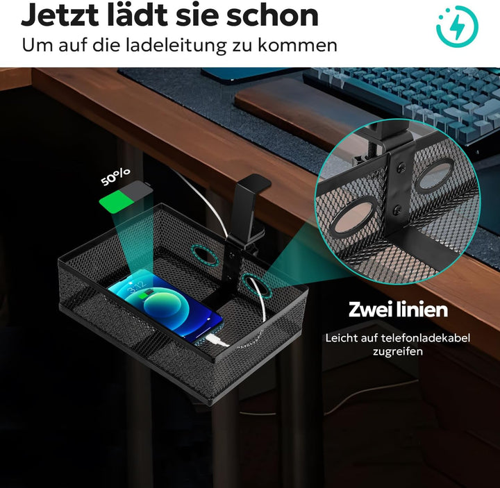 AceList 360° unter dem Schreibtisch Schublade Organizer Bleistift Schublade, 360° drehbare Schreibti