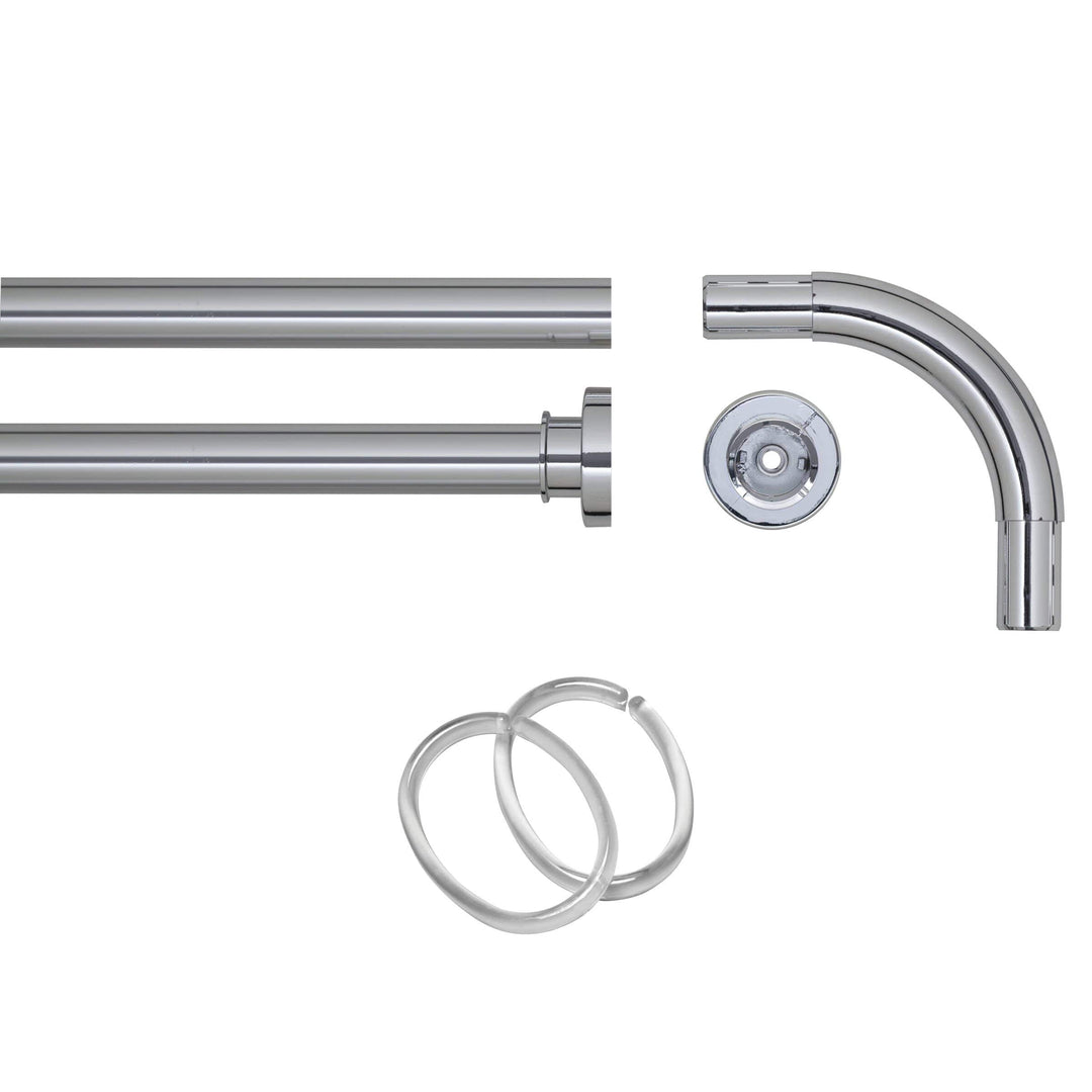 Sealskin Winkel Duschvorhangstange, Aluminium, Farbe: Chrom glänzend, Durchmesser 28 mm, 90 x 90 cm