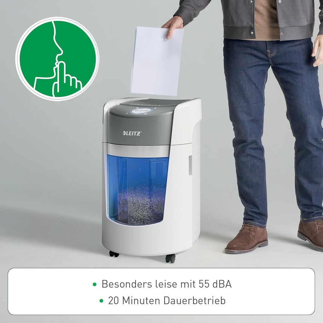 Leitz IQ Optimax Small Office 350 P5 Aktenvernichter, Mikroschnitt, Bis 8 Blatt 80 g/m², 33 Prozent