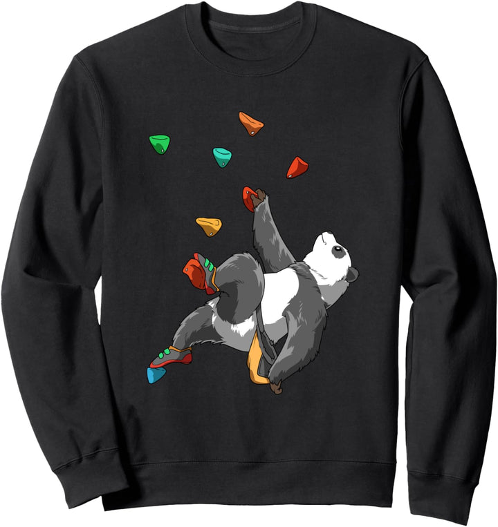 Lustiges Panda Bouldern und Klettern Geschenk Sweatshirt