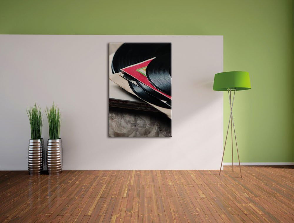 Mixtape Schallplatte DJ, Format: 100x70 auf Leinwand, XXL riesige Bilder fertig gerahmt mit Keilrahm