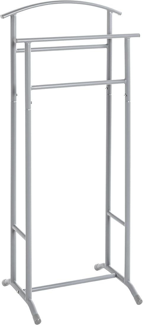 HAKU Möbel Herrendiener Schlafzimmer grau Stahlrohr stummer Diener grey - Masse: B 48 x H 107 x T 36