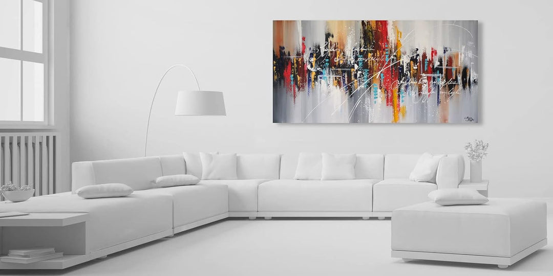 Monica Mirafiori I 100% HANDGEMALT I Gemälde Terracotta 100x50cm | Gemälde Handgemalt | Acrylgemälde