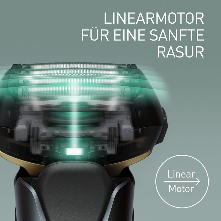 Panasonic Series 800 ES-LV97 Nass/Trocken-Rasierer, 5-fach-Scherkopf mit Linearmotor, inklusiv Reini