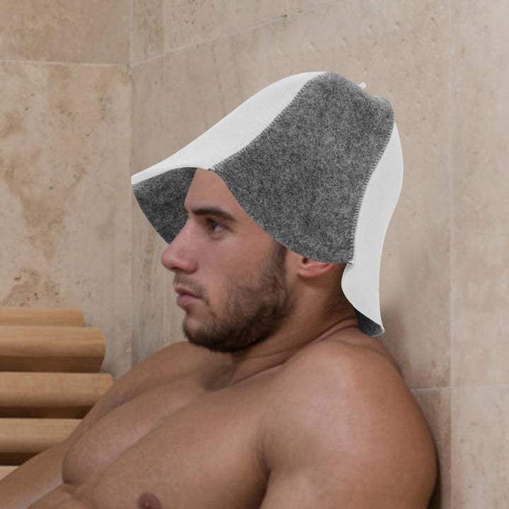 Felt Sauna Hut - Komfortable Sauna MüTze FüR Herren Und Damen Schutz FüR Kopf Und Augen Ideal FüR Da