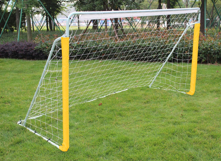 Tragbares Stahl-Fussballtor für Outdoor-Gartentraining mit verrottungsfestem Fussballnetz und schwar