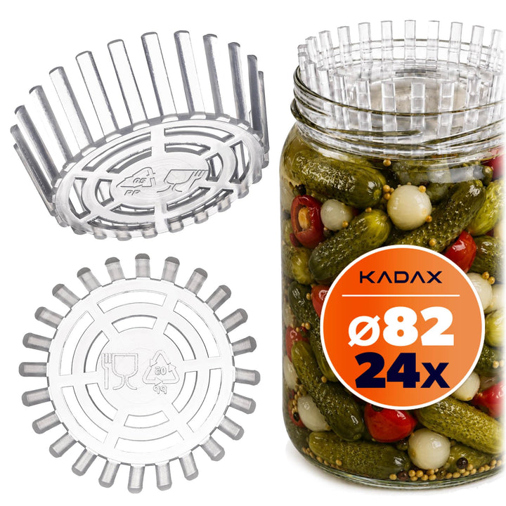 KADAX Gärgewicht für Einmachgläser, Kunststoff Gärdeckel, Lebensmittelbeschwerung mit Netz für Sauer