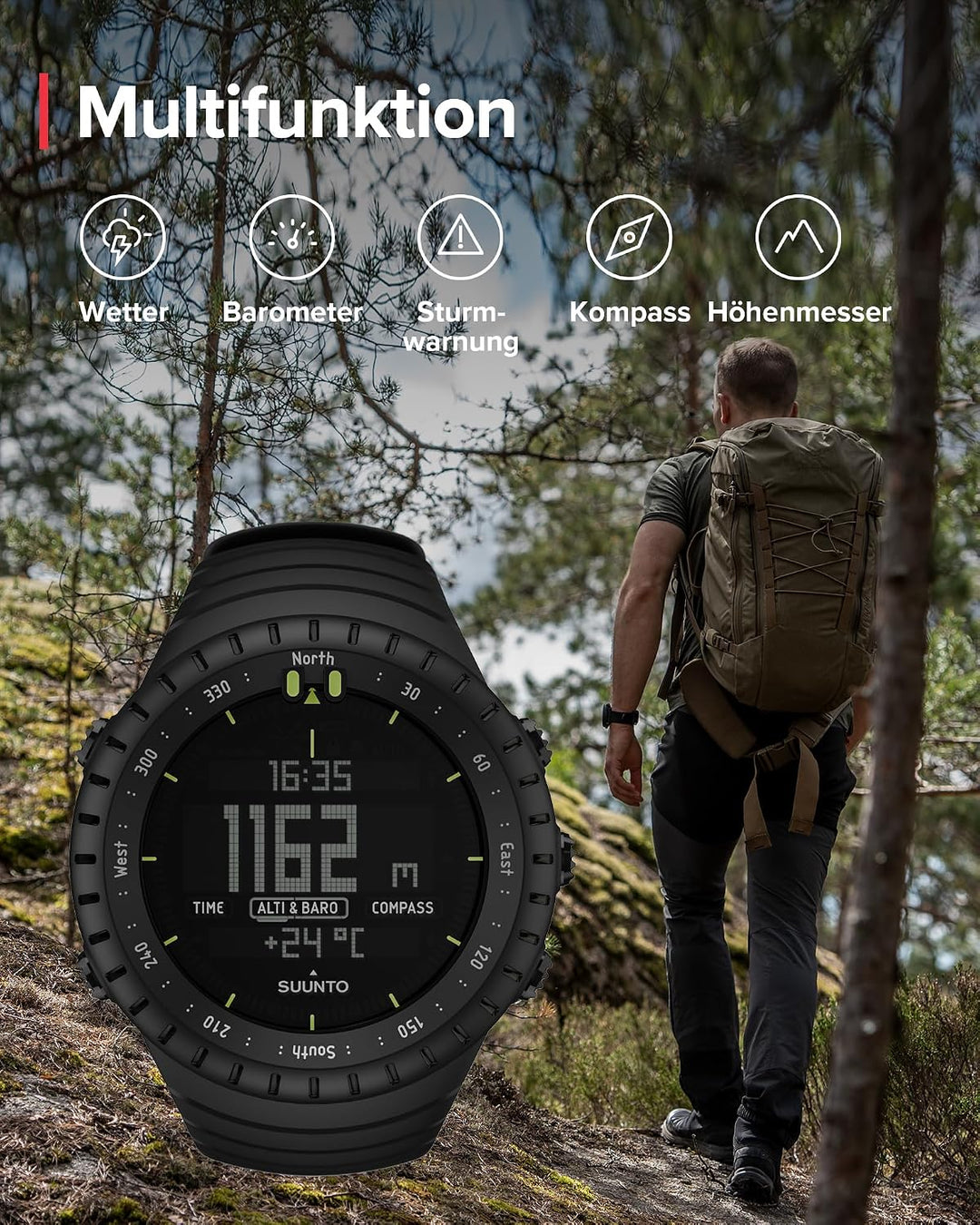 Suunto Core Outdoor-Uhr mit Höhenmesser, Barometer und