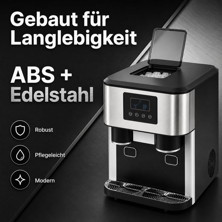 3-in-1 Eismaschine Wasserspender Eiswürfel &amp; Eiscrusher LCD 7-9 Min 16 Eis | 16 Kugel-Eis pro Zyklus