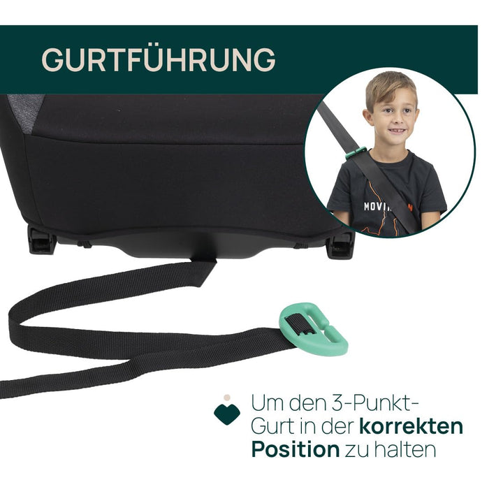 Chicco Quasar Fix i-Size, Kinderautositz 7-12 Jahre (126-150 cm), Gewicht 23-36 kg, Gruppe 3, einfac