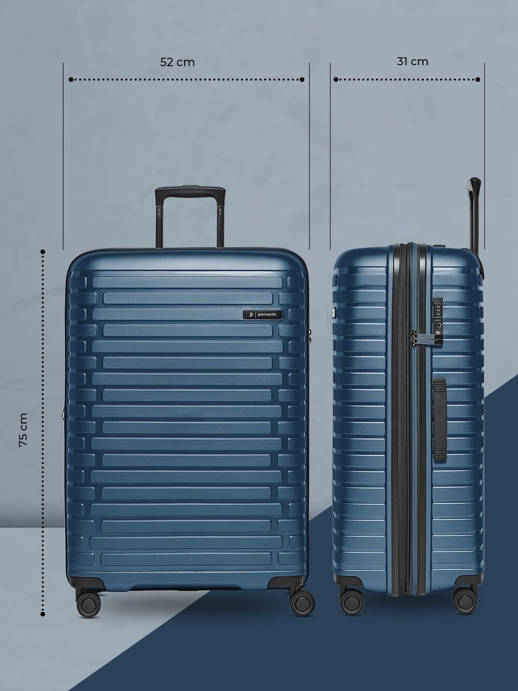 Hartschalen Check-in Koffer | Grosser XL Trolley 52 x 31 x 75 cm von 101 auf 110 Liter erweiterbar |