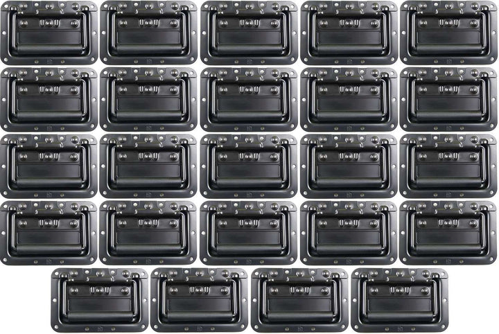 Adam Hall Hardware 34082BLK M24 AH - 24er Set Klappgriff / Kistengriff gefedert schwarz in 8 mm Einb