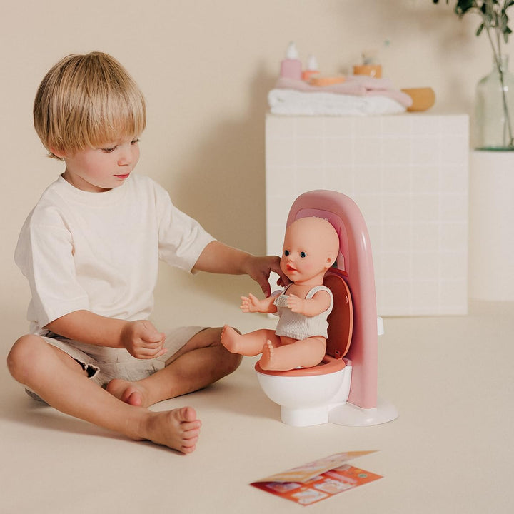 Smoby - Baby Nurse Puppen-Badezimmer - Puppentoilette mit Waschbecken, Spiegel & Zubehör - Rollenspi