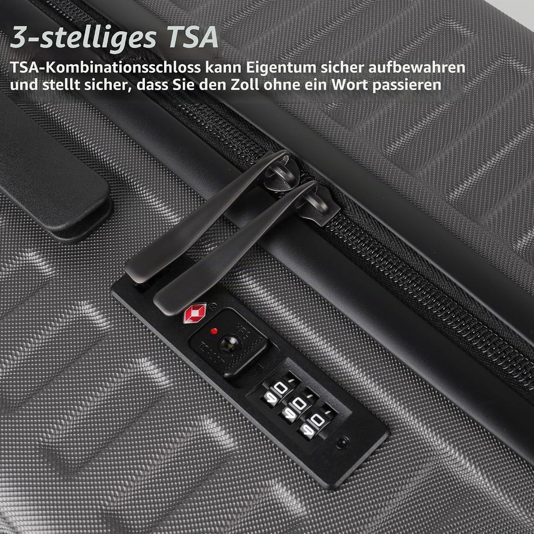 TANTOMI Koffer Gross, 28 Zoll Hartschalenkoffer, Leichter ABS-Rollkoffer, Reisekoffer mit 4×360°-Rol