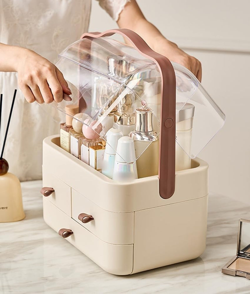 RMAN Make Up Kosmetik Organizer, Aufbewahrung Schmink Organizers Aufbewahrungsbox mit 3 Schubladen T