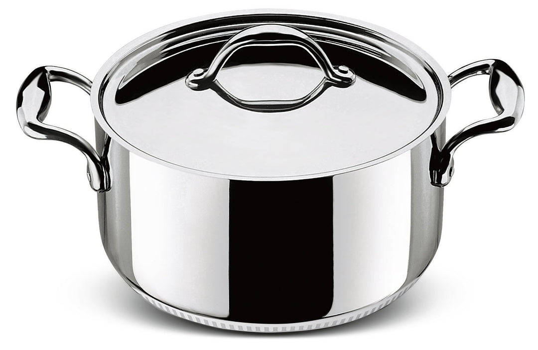 Lagostina Accademia Lagofusion Kochtopf mit Deckel, Rostfreies Metall, Edelstahl, 24 cm