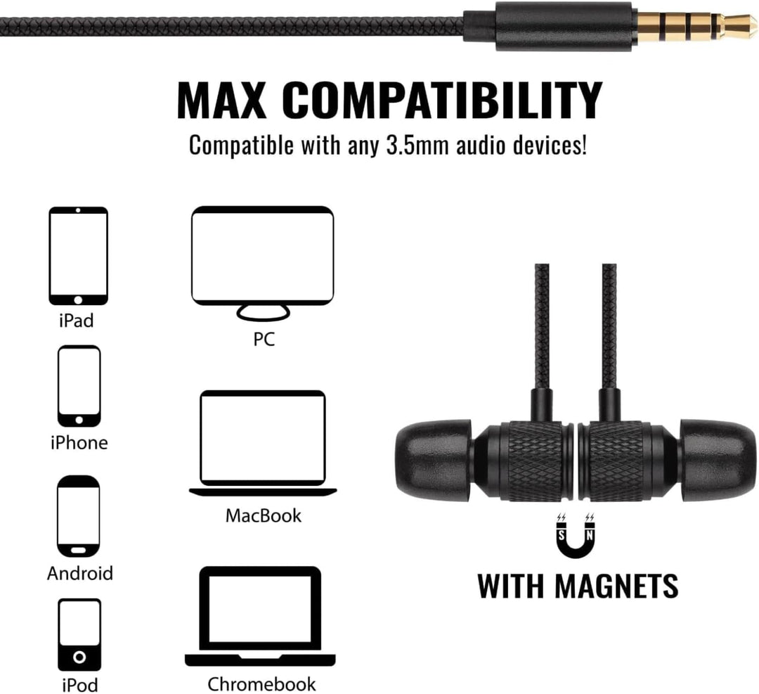 LUDOS Ultra Kopfhörer In Ear Ohrhörer mit Kabel und Mikrofon, Kristallklarer Klang, Ausgewogene Höhe