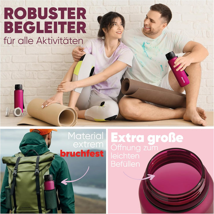 Blumtal Premium Trinkflasche 1l - bruchsichere & auslaufsichere Trinkflasche Sport & Outdoor - Sport