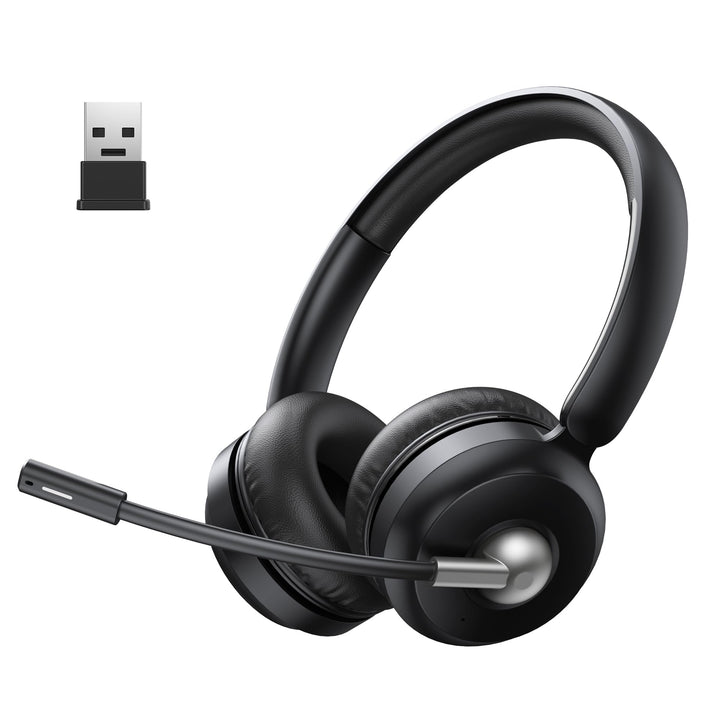 TECKNET V6.0 Bluetooth Headset mit Mikrofon, kabellos Headset mit ENC-Störunterdrückung&amp;EIN-Tasten-S