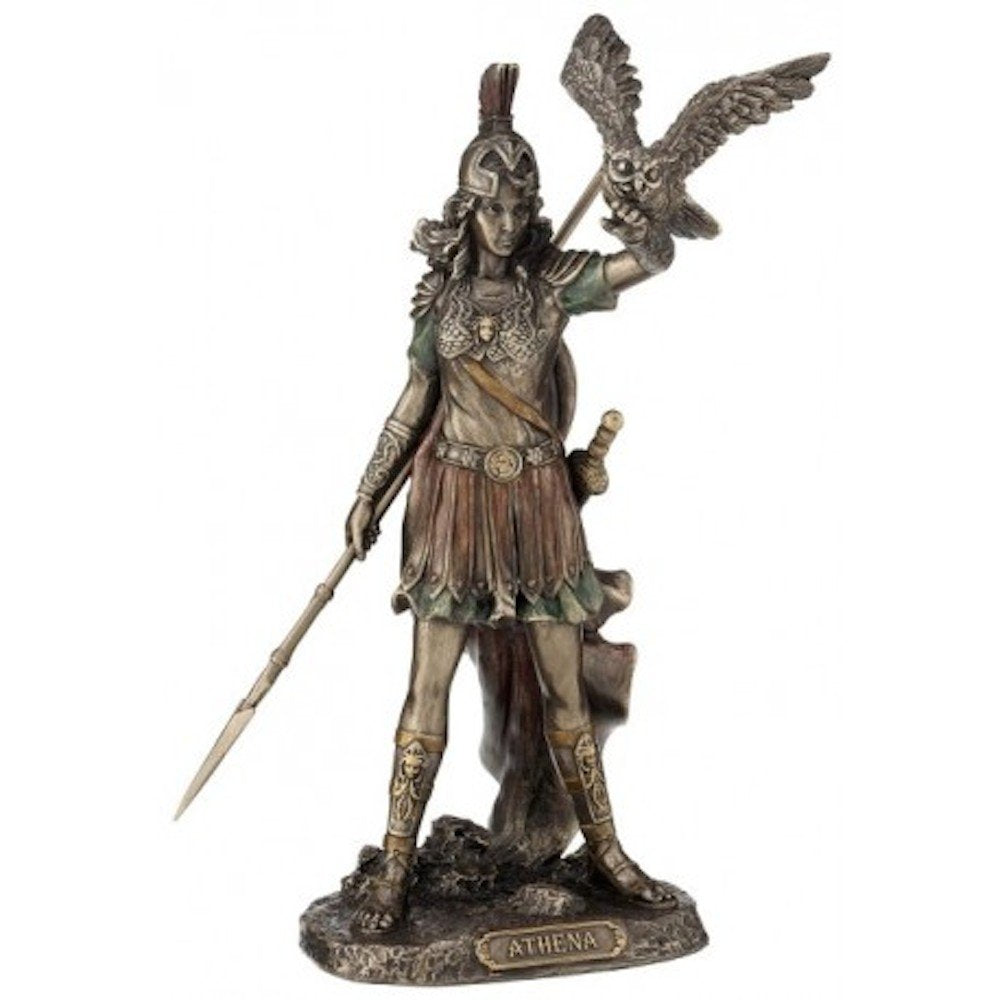 EaShiva Göttin Athena mit Eule und Speer