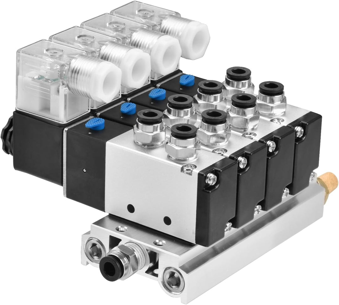 Heschen Elektrisches pneumatisches 4 Magnetventil 4V210-08 AC220V PT1/4 5-Wege 2 Positionen Krümmers
