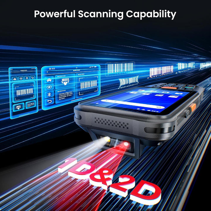 Eyoyo Kabelloser Android-Barcode-Scanner: Aktualisierter Android 15 Handheld-Mobilcomputer-PDA mit W