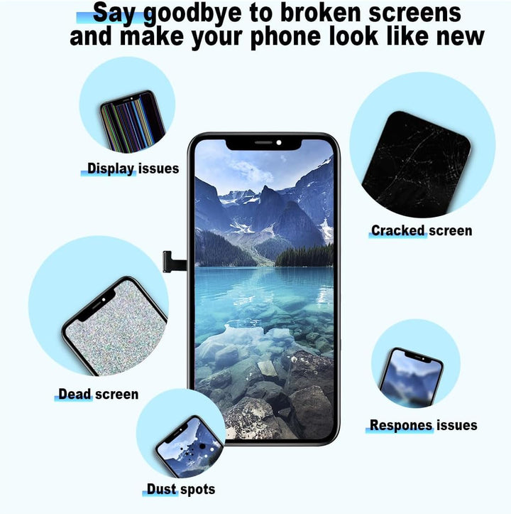 EFaith Ersatzbildschirm für iPhone 11, 6,1 Zoll (15,7 cm), Full HD LCD, Touchscreen, Digitizer Assem