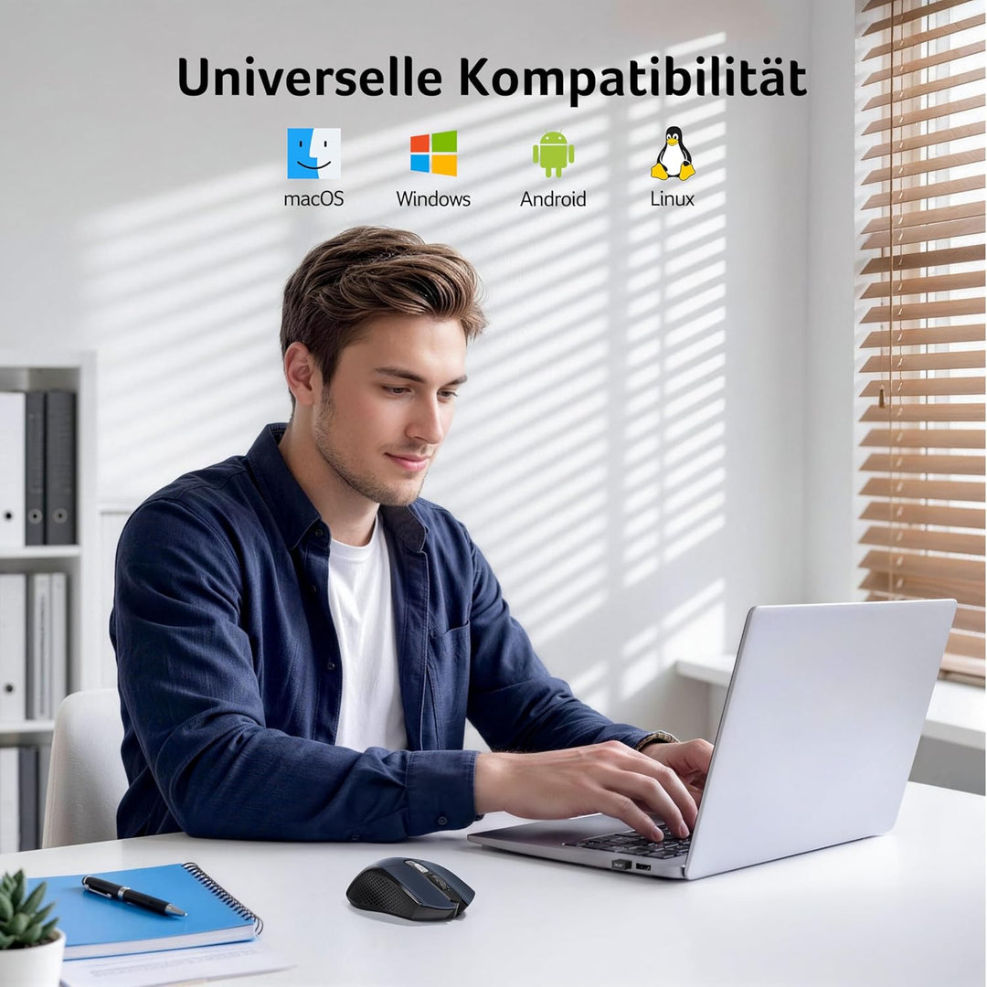 Acer Maus Kabellos 4000 DPI, Wireless Mouse 2,4Ghz mit 5 Einstellbare DPI, Batteriebetriebene Funkma