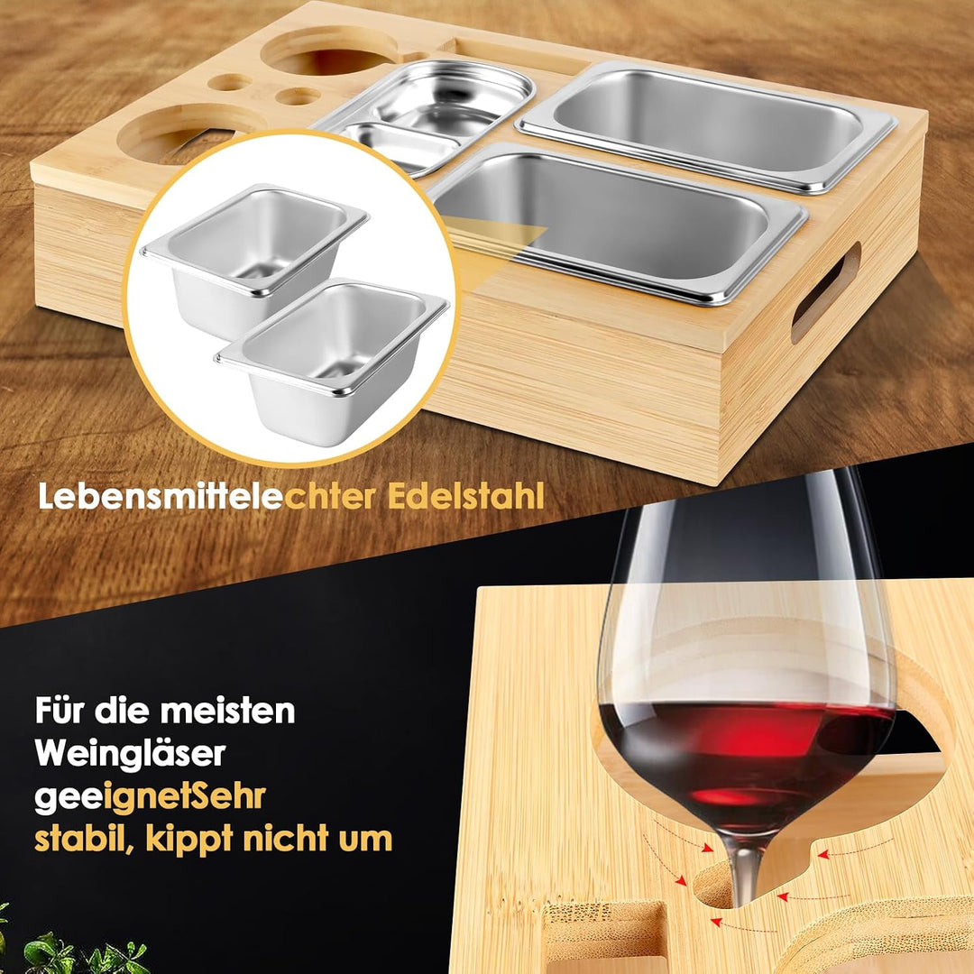 Herenear Couchbar, Snackbox Sofatablett, Couch Bar mit Geschenkbox, Snackspender mit Snackschale, Ge