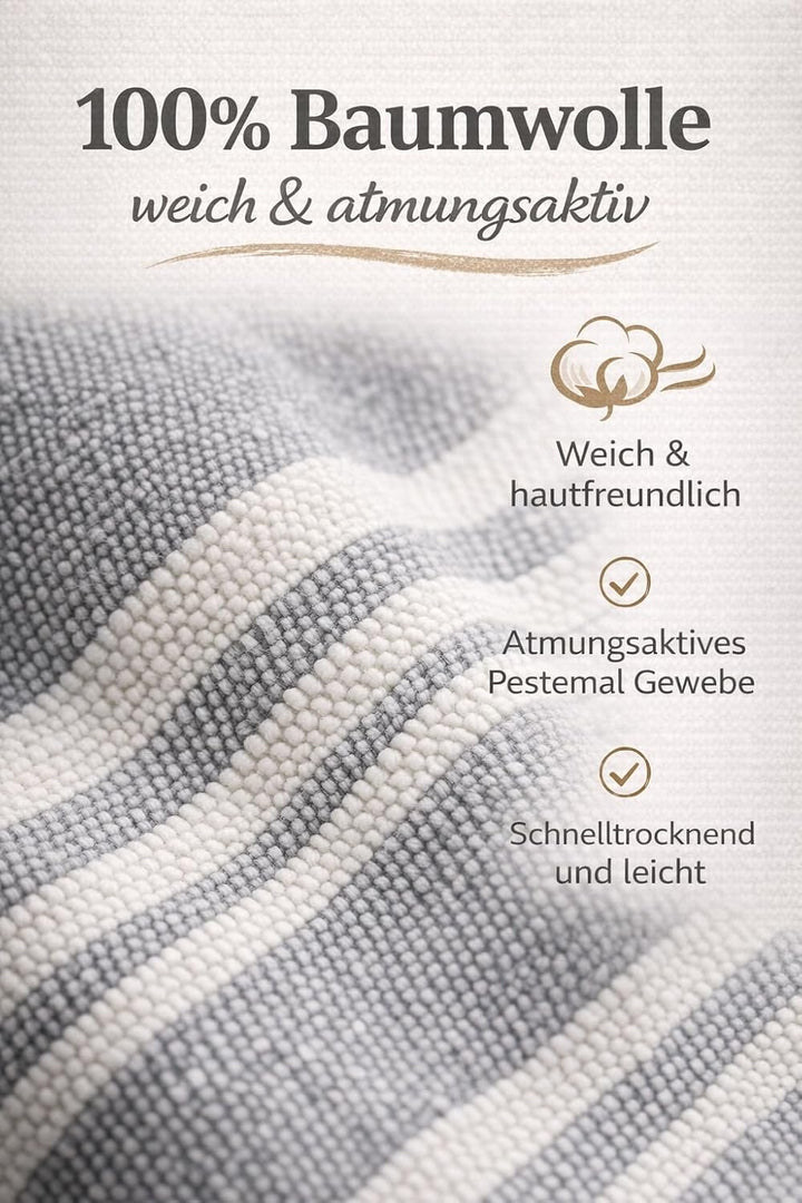 ELY PARKER Strandponcho für Kinder - 100% Baumwolle Strandtuch &amp; Strandkleid - Saugstarkes Badeponch