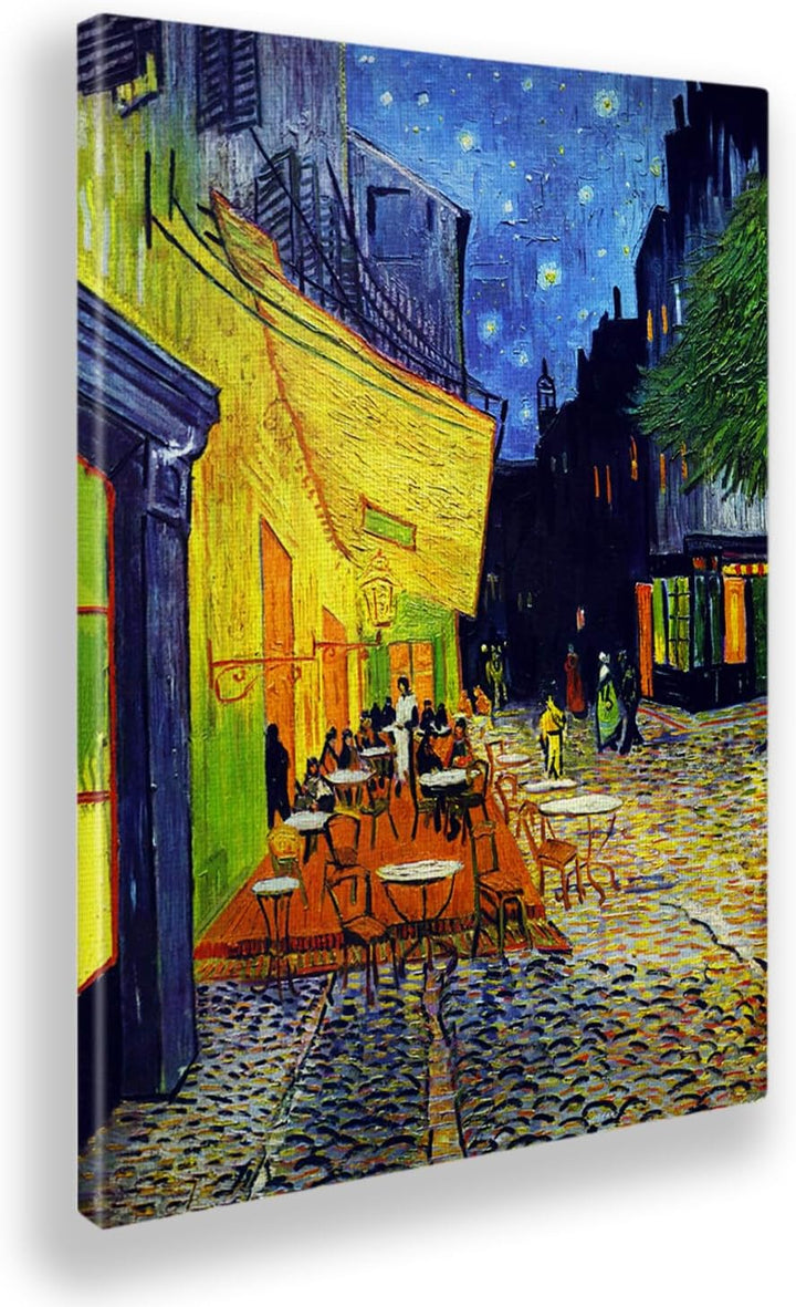 Giallobus - Bild - Druck AUF LEINWAND - Vincent Van Gogh - Cafe TERRASSE BEI Nacht - 50 x 70 cm, 50