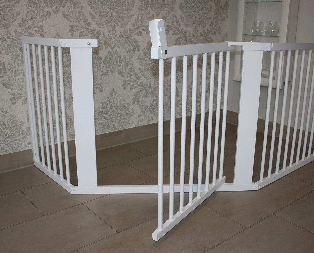 Schutzgitter Absperrgitter Türgitter Treppenschutzgitter V 117 bis 363 cm Weiss (296cm), 296cm