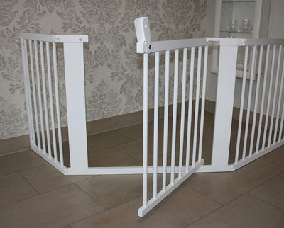 Micoland Schutzgitter Absperrgitter Türgitter Treppenschutzgitter V 117 bis 363 cm Weiss (141cm)