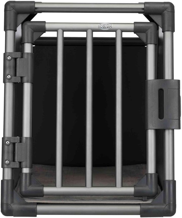 TRIXIE Hunde-Transportbox, Aluminium, S: 48 x 56 x 61 cm, grafit, inklusive rutschfester Liegematte,