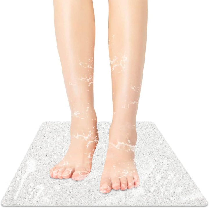 Duschmatte rutschfest,80 x 80 cm Weich Komfort Badewannenmatte mit Ablauflöchern,Anti-Schimmel,Schne