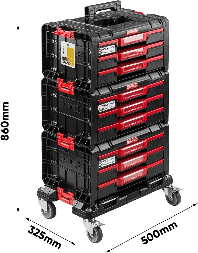 PAFEN Rollende Werkstatt Werkstattschublade - 500 x 325 x 860 mm – Premium Werkzeugkasten auf Rädern